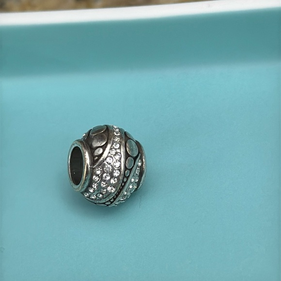 Brighton Silver Neptune Bead with Crystals in a Swirl design NWOT - Picture 1 of 4